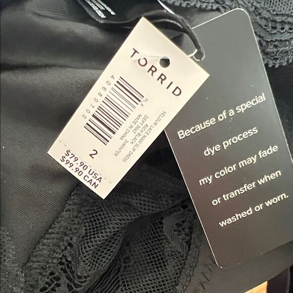 torrid Velour Lace Maxi Lingerie Slip NWT Size 2 - Picture 10 of 10